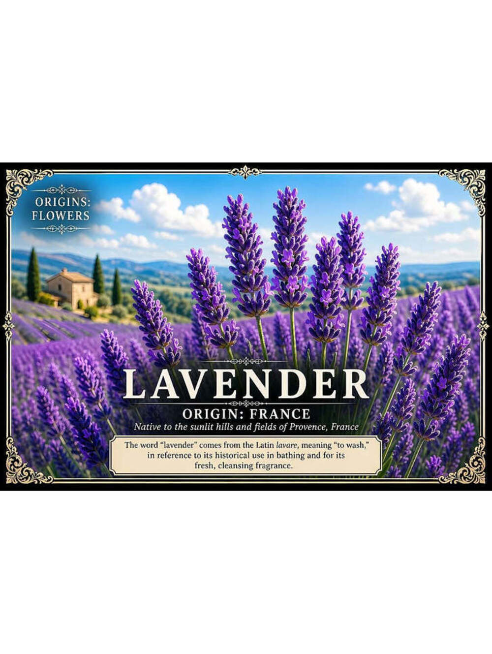 4645 Lavender Floral Definitions 8x10 Glossy Print